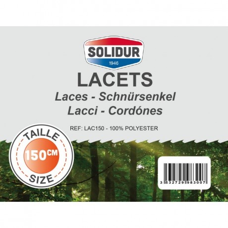 Lacets Noir 150 cm pour chaussures de pro