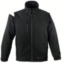 Veste softshell 2 en 1 noire impermeable, respirante, coupe vent zip