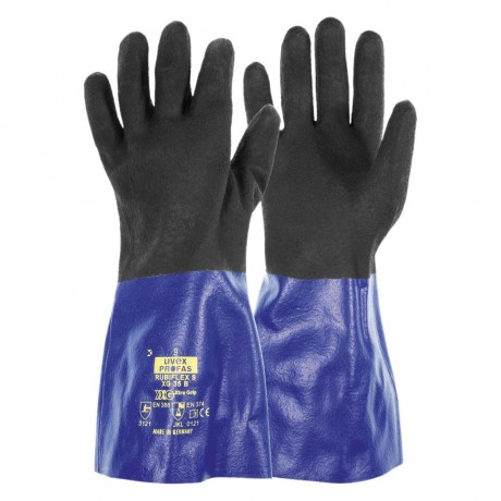 Gants nitriles protection chimique phytosanitaire RUBIFLEX XG35 UVEX
