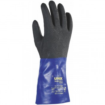 Gants nitriles protection chimiques RUBIFLEX XG35 UVEX main gauche