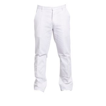 Pantalon de travail blanc 100% coton poche genoux