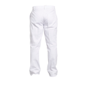 Pantalon de travail blanc 100% coton poche genoux dos