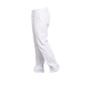 Pantalon de travail blanc 100% coton poche genoux profile
