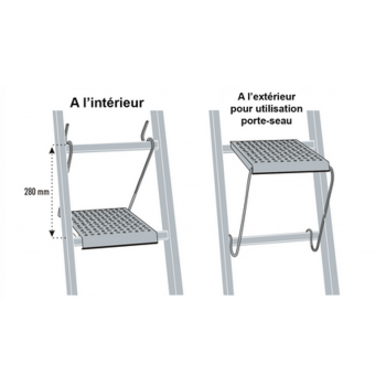 Marche d'échelle Taquet repose pied 2 en 1 CENTAURE deux positions