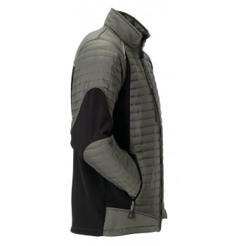 Veste doudoune froid travail et loisir homme AIR vert noir profil
