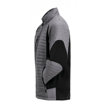 Veste doudoune froid travail et loisir homme AIR gris noir profil
