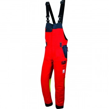 Cotte à bretelle rouge anti coupure forestière classe1 Solidur