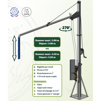 Potence colonne remplissage Inox hauteur réglable SOLHEAD