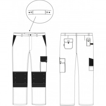 Patronage de notre Pantalon de travail coton polyester gris noir OMAR