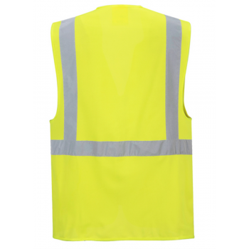 Gilet haute visibilité multi poche fermeture à glissière Classe 2 dos