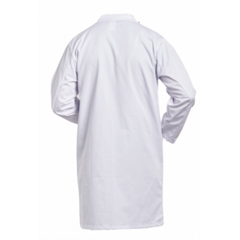 Blouse de travail coton homme à pression blanche PBV de dos