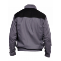 Blouson de travail poly coton sans métal DENNIS gris noir de dos