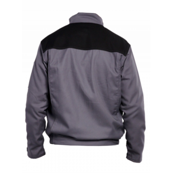 Blouson de travail poly coton sans métal DENNIS gris noir de dos