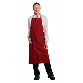 Tablier bavette coton 90 X 105 jardinage cuisine bordeaux