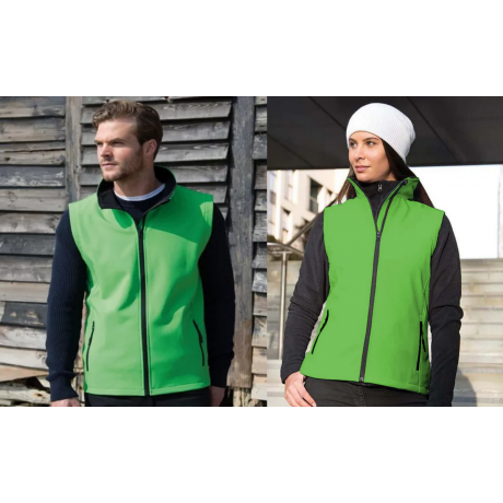 Veste softshell RESULT sans manche aux couleurs GROUPAMA