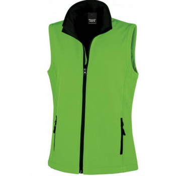 Veste softshell RESULT sans manche aux couleurs GROUPAMA femme