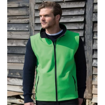 Veste softshell RESULT sans manche aux couleurs GROUPAMA homme