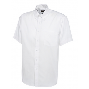Chemise blanche manches courtes 15% polyester et 85 % coton