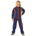 Enfant présentant Veste Softshell enfant BASLT NEON Planam marine orange