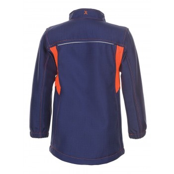 Veste Softshell enfant BASLT NEON Planam marine orange face dos