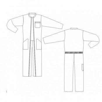 Coupe de notre Combinaison travail enfant junior 2 ZIPS grise PBV Sécurama