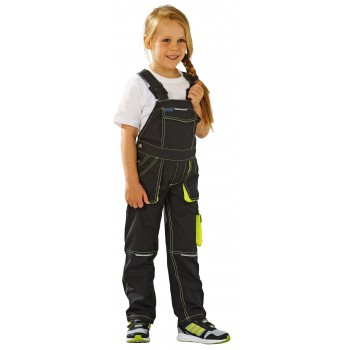 Salopette de travail enfant junior anthracite jaune