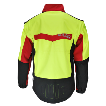 Veste de travail SOFTSHELL WODA manches amovibles SOLIDUR jaune dos