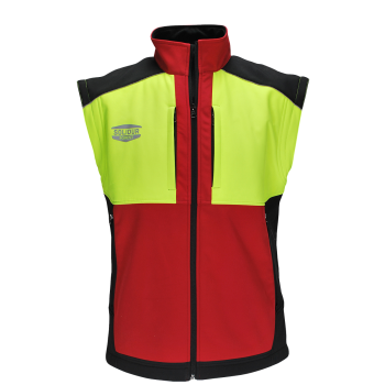 Veste de travail SOFTSHELL WODA manches amovibles SOLIDUR sans manche rouge