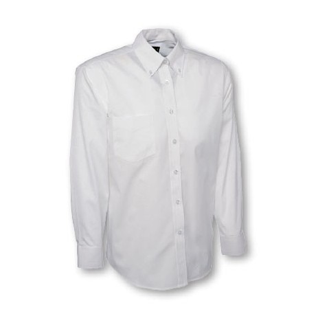 Chemise blanche manche longue 15% poly et 85% coton