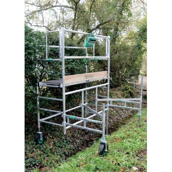 Echafaudage roulant naturoll - travail en dénivelés au-dessus de fossé