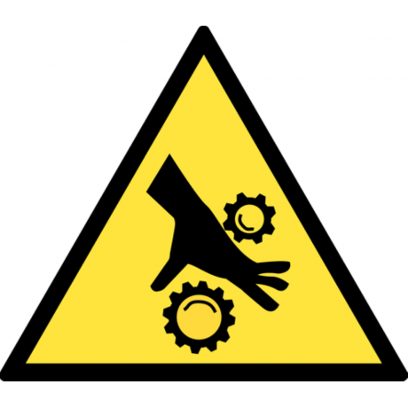 Panneau Danger d'écrasement rigide ou adhésif base 30 cm