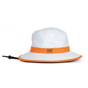 Chapeau protection solaire anti UV UPF 50+ infrarouge SOWAY blanc / orange