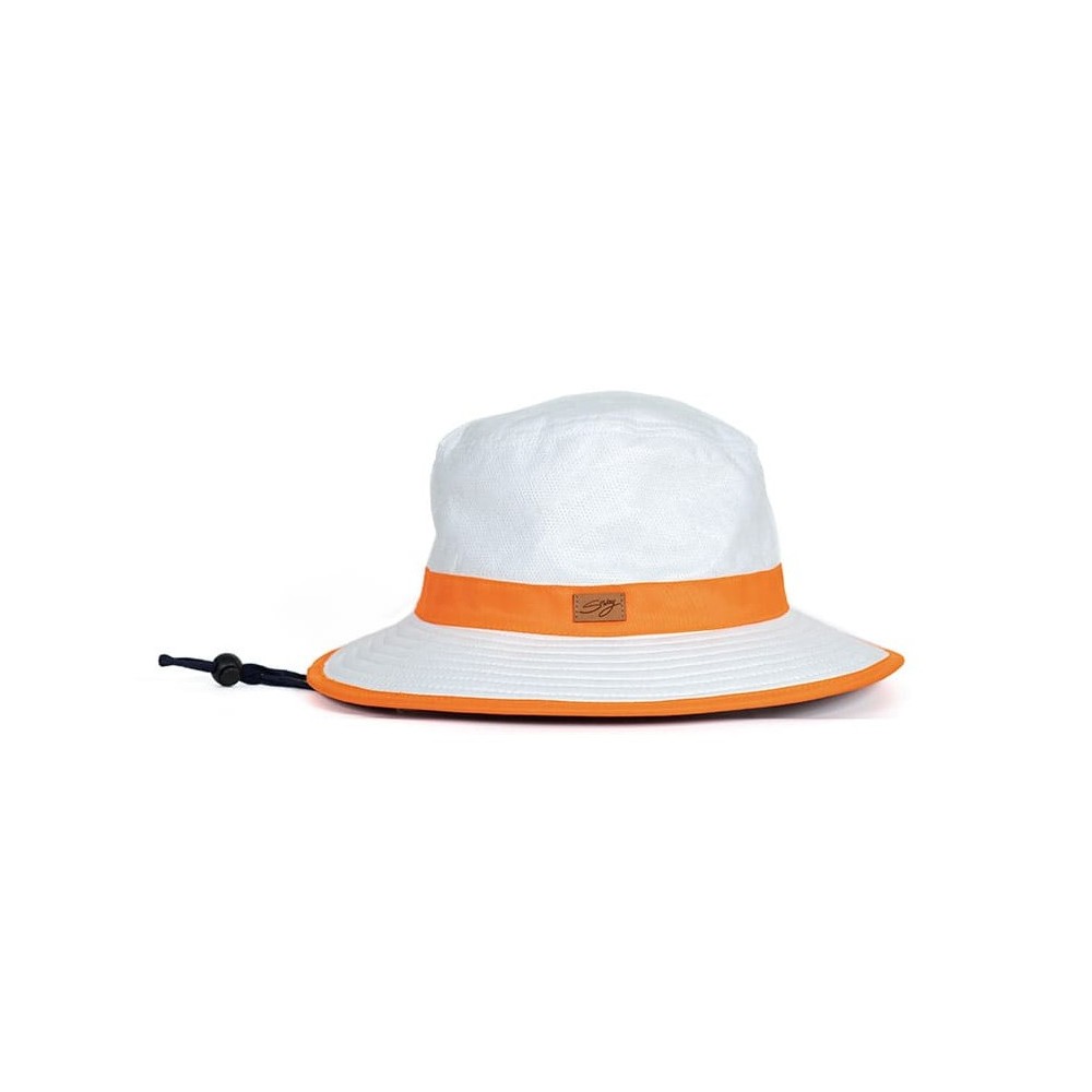 Chapeau protection solaire anti UV UPF 50+ infrarouge SOWAY blanc / orange