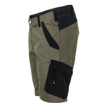 Short élasthanne vert olive profil