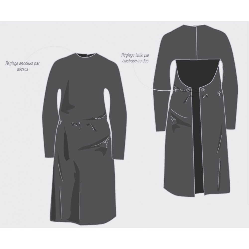 Tablier de Protection préparation phytosanitaire CEPOVETT gris Tablier de Protection préparation phytosanitaire CEPOVETT gris