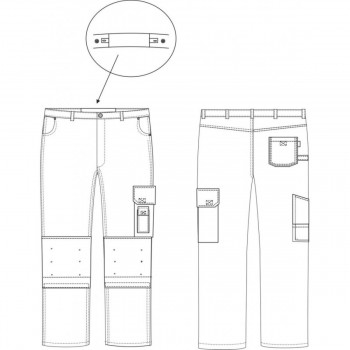 Patronage de notre Pantalon TYPHON JEANS poche genoux PBV