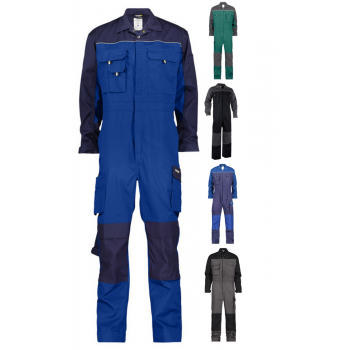 Combinaison de travail bicolore simple fermeture poly coton renfort cordura CANNE Dassy
