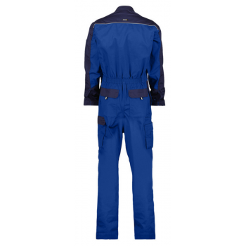 Combinaison de travail bicolore CANNE bleu roi marine dos