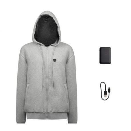 Sweat à capuche zippé chauffant gris HV18 G-HEAT Dijon