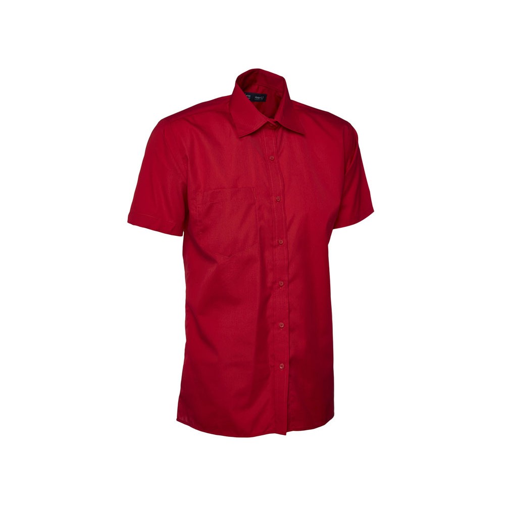 Chemise manches courtes popeline homme UC710 UNEEK Sécurama rouge