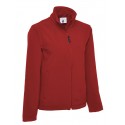 Veste softshell noir trois couches UC 612 uneek rouge