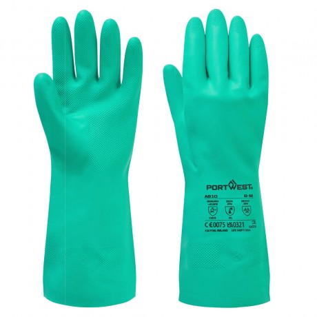 Gants nitriles protection chimique 32cm A810 Portwest