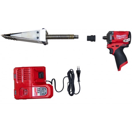 Coin d'abattage mécanique Forstreich TR 24 AQ avec Milwaukee M12 batterie 4Ah