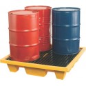 Palette de rétention risque chimique 4 fûts