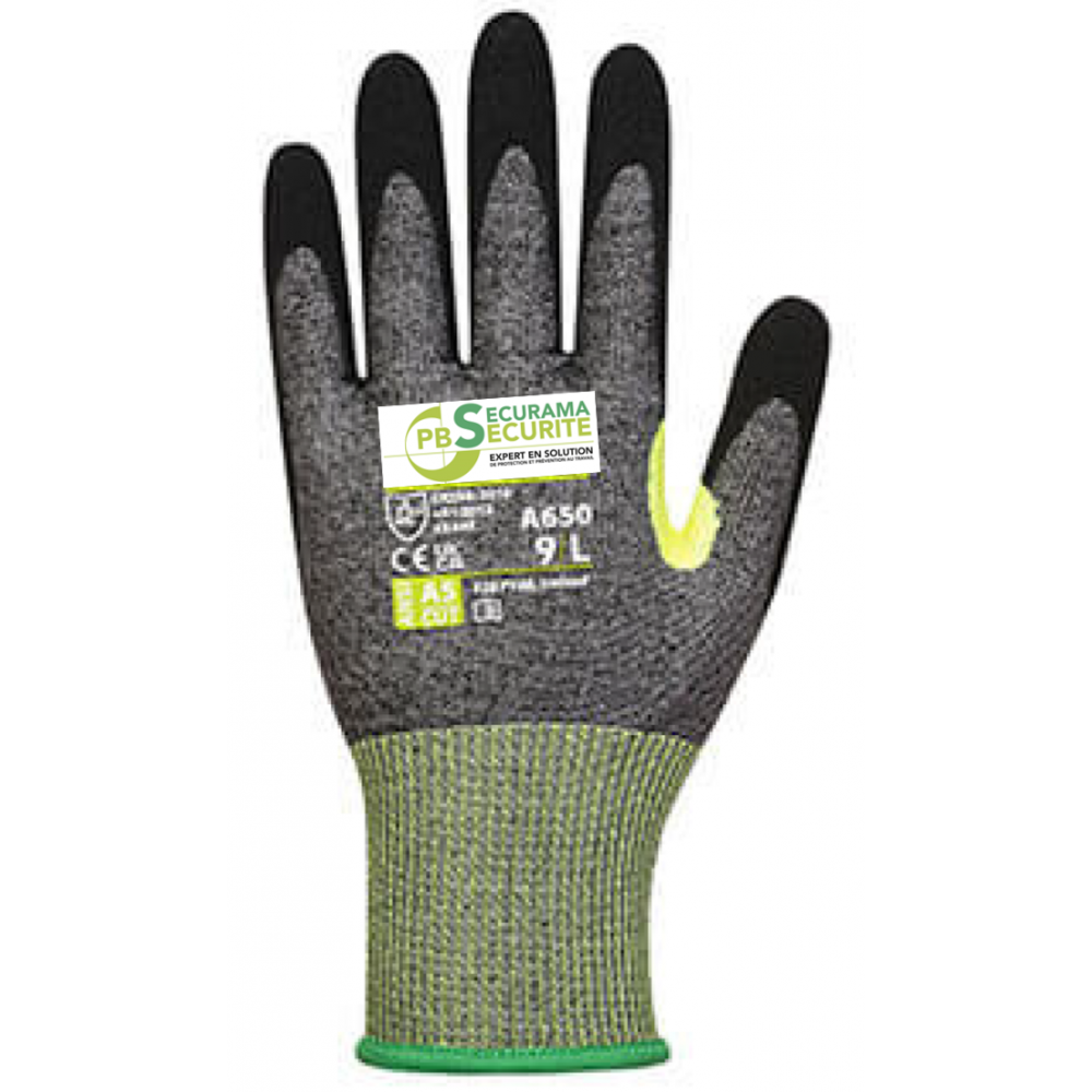 Gants anti coupure mousse de nitrile élasthanne 4X44E
