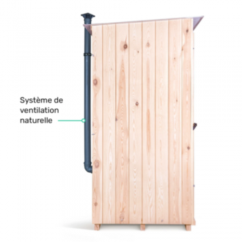 Toilette sèche mobile bois massif TROBOLO KersaBœm aeration