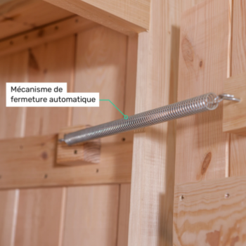 Toilette sèche mobile bois massif TROBOLO KersaBœm fermeture automatique