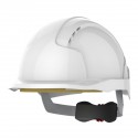 Casque de chantier EVOLite® ventilé micro visière - crémaillère - blanc JSP