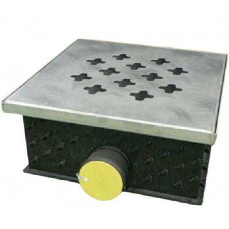 Regard collecteur Haut entrée latéral + grille Inox renforcée