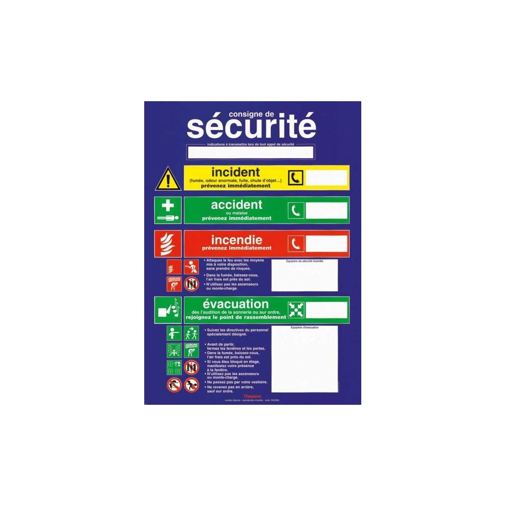 Panneau consigne de sécurité en PVC 30 x 40 cm Panneau consigne de sécurité en PVC 30 x 40 cm